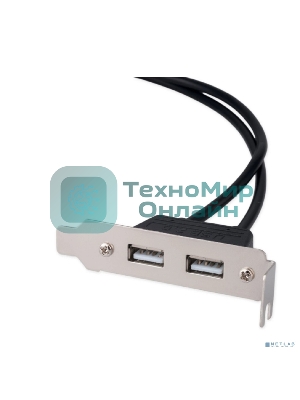 Планка USB 2.0 на заднюю панель низкопрофильная Cablexpert CCUSBRECEPTACLE-LP, 2 порта USB