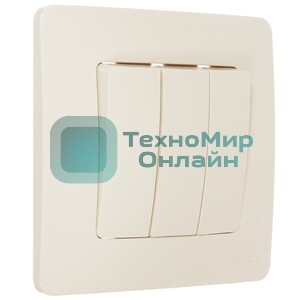 Systeme Electric Blanca внутр Беж Выключатель 3-клавишный (cх.1+1+1), 10А, 250B