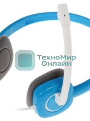 Гарнитура Logitech H150 голубой, проводная, 3.5 мм