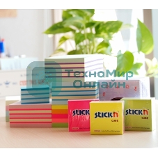 Блок самоклеящийся бумажный Stick`n 21010 76x76 мм, 400 листов, 70 г/м2, неон, желтый