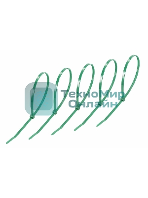 Хомут-стяжкa нeйлонoвая Rexant 300x4,8 мм, зеленая, упаковка 25 шт.
