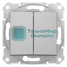 Механизм выключателя 2-кл. СП Sedna 10А IP20 алюм. SchE SDN0300160