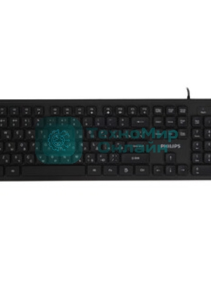 Клавиатура Philips SPK6264 проводная, USB Type-A, чёрный