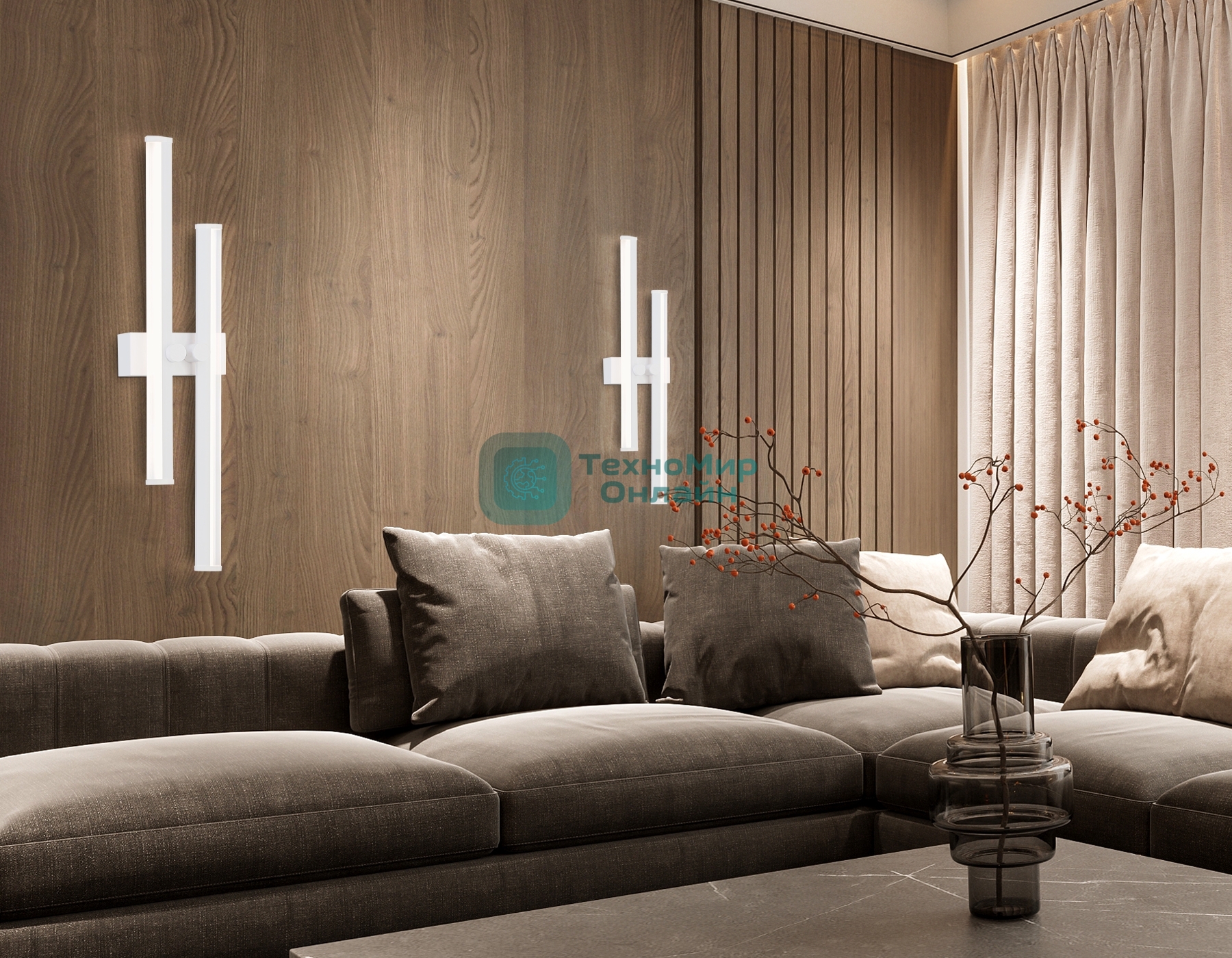 Настенный светодиодный светильник Ambrella light FL6151 WH белый 18W 3000K-6400K 510*120*65