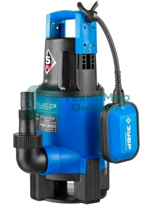 Насос ЗУБР НПГ-Т3-750 профессионал т3 погружной дренажный для грязной воды d частиц до 35мм 750Вт