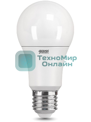 Лампа светодиодная Gauss Elementary 15Вт цок.:E27 груша 220B 6500K св.свеч.бел.хол. A60 (упак.:10шт) (23235)