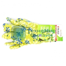 Перчатки садовые из полиэстера с нитрильным обливом, зеленые, M Palisad