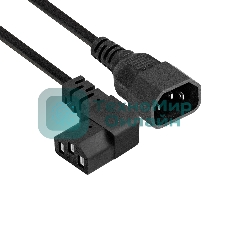 Кабель питания ExeGate Power EC-0,5P (C13 угловой->C14, VDE-250V-3*1.0мм2, медь, черный, 16A, 0.5 м)
