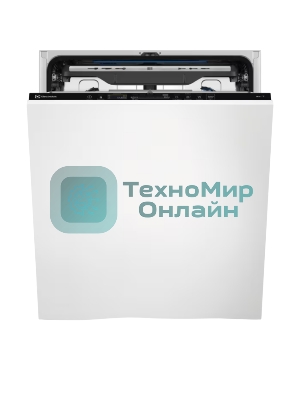 Встраиваемая посудомоечная машина ELECTROLUX EEG88600W/Встраиваемая полногабаритная посудомоечная машина, загрузка на 14 комплектов посуды, сенсорное управление, 8 программ, 59.6x56x82 см, черный, сушка: с открыванием дверцы, индикация на полу: проекция дисплея