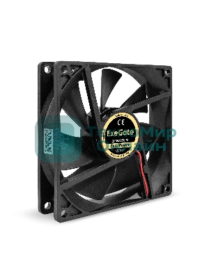 Вентилятор 12В DC ExeGate ExtraPower EP09225S2P (92x92x25 мм, Sleeve bearing (подшипник скольжения), 2pin, 2600RPM, 32dBA)