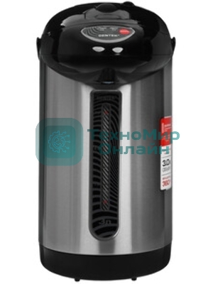 Термопот Centek CT-0080 черный, 3л, 600Вт, 3 способа подачи воды, корпус из нержавеющей стали