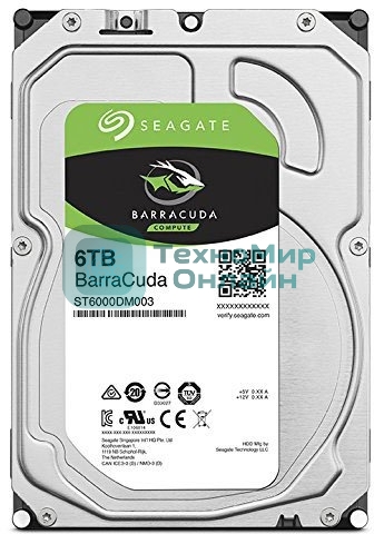 Жесткий диск Seagate 6Tb 5400rpm SATA 6Gb/S 256MB Barracuda 3.5