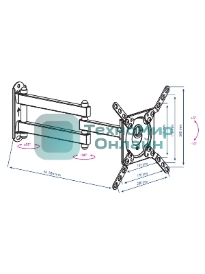 Кронштейн для телевизора Kromax DIX-14 черный 15