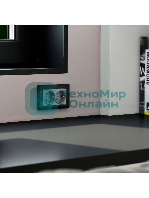 Рамка для двойной розетки (черный) W0081808