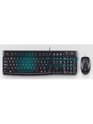 Комплект клавиатура+мышь Logitech MK120 проводной, USB, 1000 DPI, чёрный(заводская гравировка)