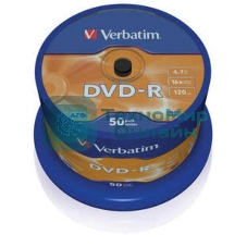 Диск DVD-R Verbatim 4.7Gb 16x Cake Box (50шт) (43548)