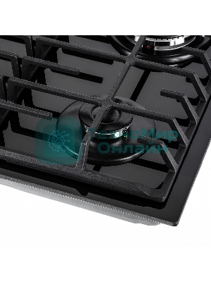 Газовая варочная панель Maunfeld EGHG.64.63CB/G, 4 конфорки, закаленное стекло, черный