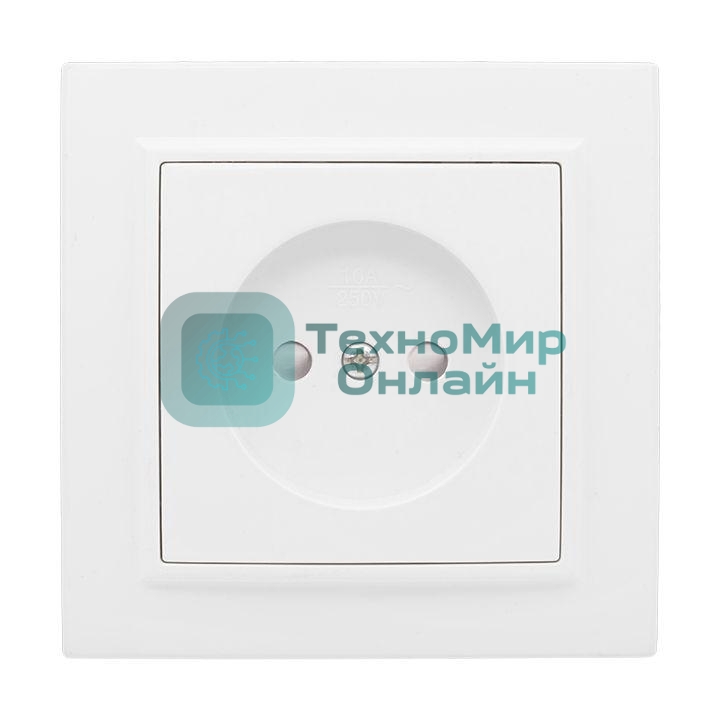 Розетка 1-м СП Минск 10А защ. шторки без заземл. бел Basic EKF ERR10-022-100