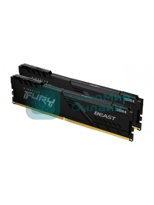 Оперативная память Kingston Fury Beast, DDR4, 16GB (2x8GB), 3600MHz, CL17, DIMM, с радиаторами, черный