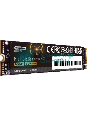 Накопитель SSD Silicon Power US75 SP02KGBP44US7505, 2Tb, PCIe 4.0 x4, M.2 2280, NVMe, R/W 7000/6500
