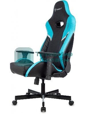 Кресло Knight Thunder 5X черный/голубой, экокожа, 120 кг, механизм качания