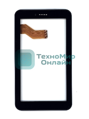 Сенсорное стекло (тачскрин) для Irbis TX74. черное с рамкой