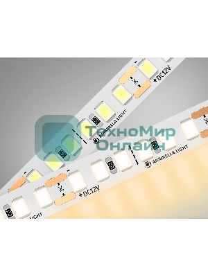 Светодиодная лента Ambrella light GS1301 2835 180Led/ 14.4W m/ 12V IP20 3000K/ 5000*8*1.2mm (2 конт.)