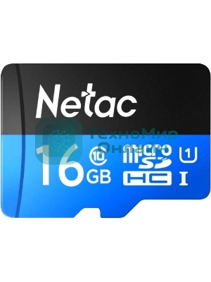 Флеш карта microSDHC 16Gb Netac P500 NT02P500STN-016G-R (с SD адаптером) 80Mb/s