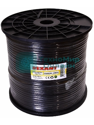 Кабель ККСВ-П+2х0,5 мм (бухта 305 м) черный Rexant