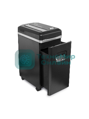 Шредер ГЕЛЕОС УМ22-5, DIN P-5 (5 ур-нь секр.), фрагмент 2х8мм, 9-10 лист (70г/м2), CD/пл.карты/скрепки/скобы, 22 литра