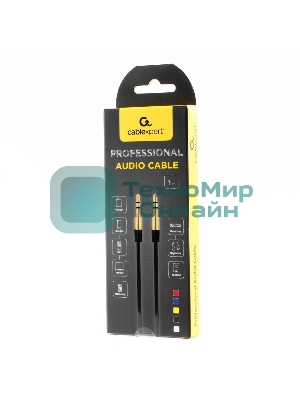 Кабель аудио Cablexpert CCAB-01-35MM-1MB, 3.5 Jack (M)/3.5 Jack (M), черный, 1м, блистер
