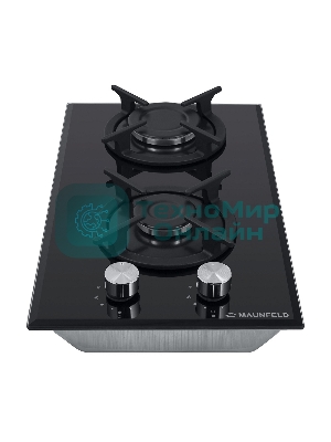 Газовая варочная панель Maunfeld EGHG.32.1CB/G, 2 конфорки, закаленное стекло, черный