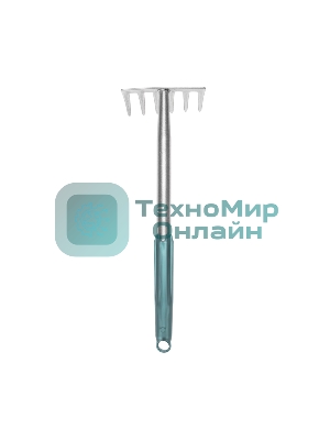 Грабли 6 прямых зубьев с металлической ручкой ЧЕТЫРЕ СЕЗОНА