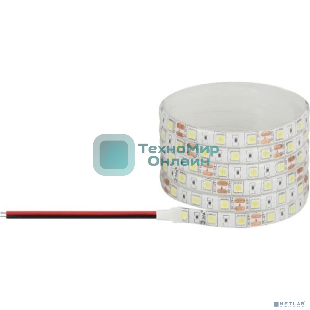 Лента светодиодная ЭРА Б0059913 LS5050 -14,4-60-12-4000K-IP65-1 year-5m дневной белый 5м