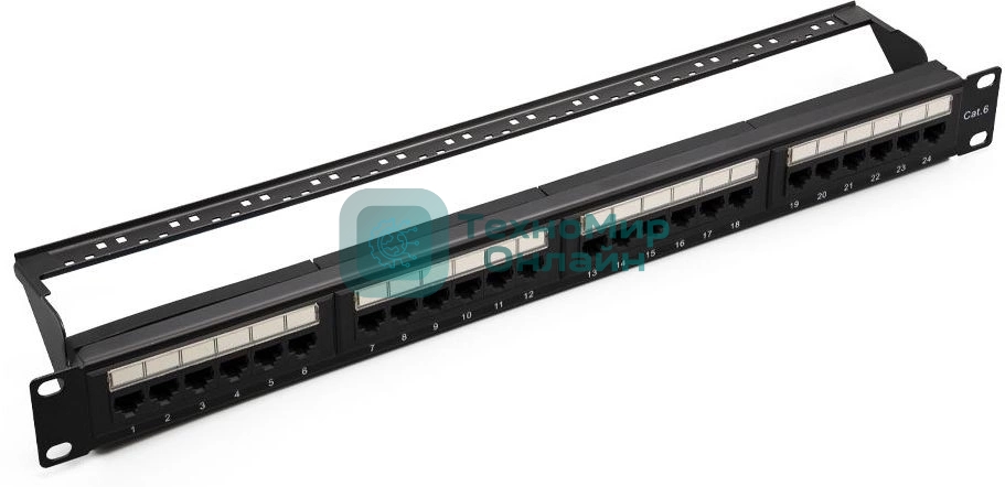Патч-панель UTP 24хRJ-45 кат.6 1U 19дюйм SUPRLAN 10-0427