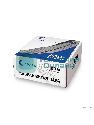 Кабель витая пара UTP (U/UTP) Cabeus UTP-4P-Cat.5e-SOLID-LSZH-100 категория 5e, 4 пары (24 AWG), одножильный, оранжевый, LSZH, нг(А)-HF, (100 м)