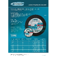 Круг отрезной по металлу Gross 180 х 2 х 22,2 мм, WA46TBF