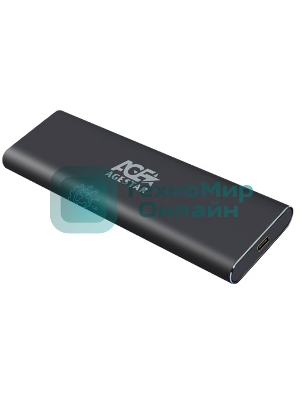 Внешний корпус USB 3.1 Type-C M.2 NVME (M-key) AgeStar 31UBNV1C (GRAY), алюминий, черный