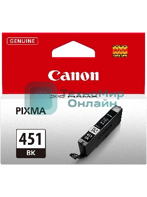 Картридж струйный Canon CLI-451Bk (6523B001) черный (337 стр. 7 мл) для Canon PIXMA iP7240/MG6340/MG5440