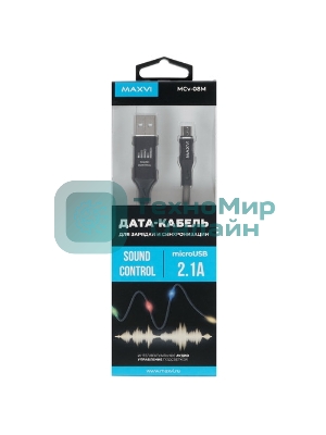 Кабель Maxvi MC-01F black USB-A - microUSB, 2A Плоский кабель, ток макс. нагрузки 2А, макс. напряжение 5V; стандарт USB 2.0; длина 1м, материал PVC, черный
