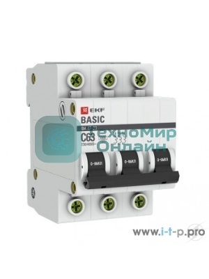 Выключатель автоматический EKF mcb4729-3-50C 3P 50А (C) 4,5кА ВА 47-29 Basic