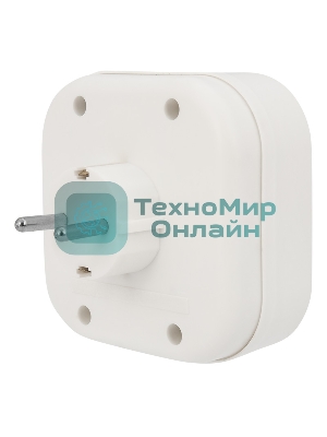 Четверник электрический Rexant 16 А с заземлением белый