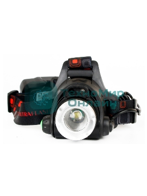 Фонарь Ultraflash налобный с аккумулятором E1336 3,7В, черный, 1LED, 4 Ватт, фокус, 2 ак 4 реж, сенсор, бокс