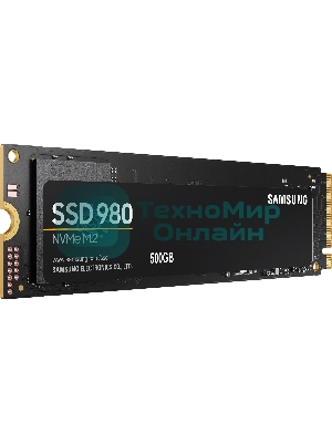 Накопитель SSD Samsung 980 MZ-V8V500BW, 500Gb, PCIe 3.0 x4, M.2 2280, NVMe, R/W 3100/2600