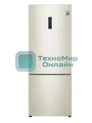 Холодильник LG GC-B569PECM бежевый глянц. двухкамерный инвертер 329/122л морозилка снизу, No Frost
