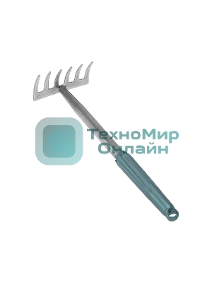 Грабли 6 прямых зубьев с металлической ручкой ЧЕТЫРЕ СЕЗОНА