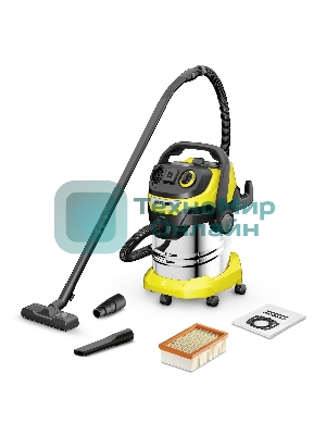 Строительный пылесос Karcher WD 5 P S V-25/5/22 1100Вт (уборка: сухая/сбор воды) желтый