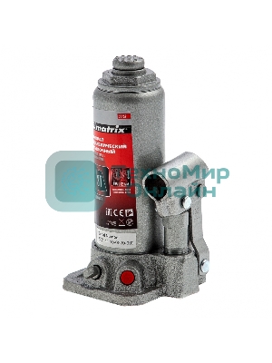 Домкрат Matrix бутылочный 3т h подъема 194–372мм в пласт. кейсе