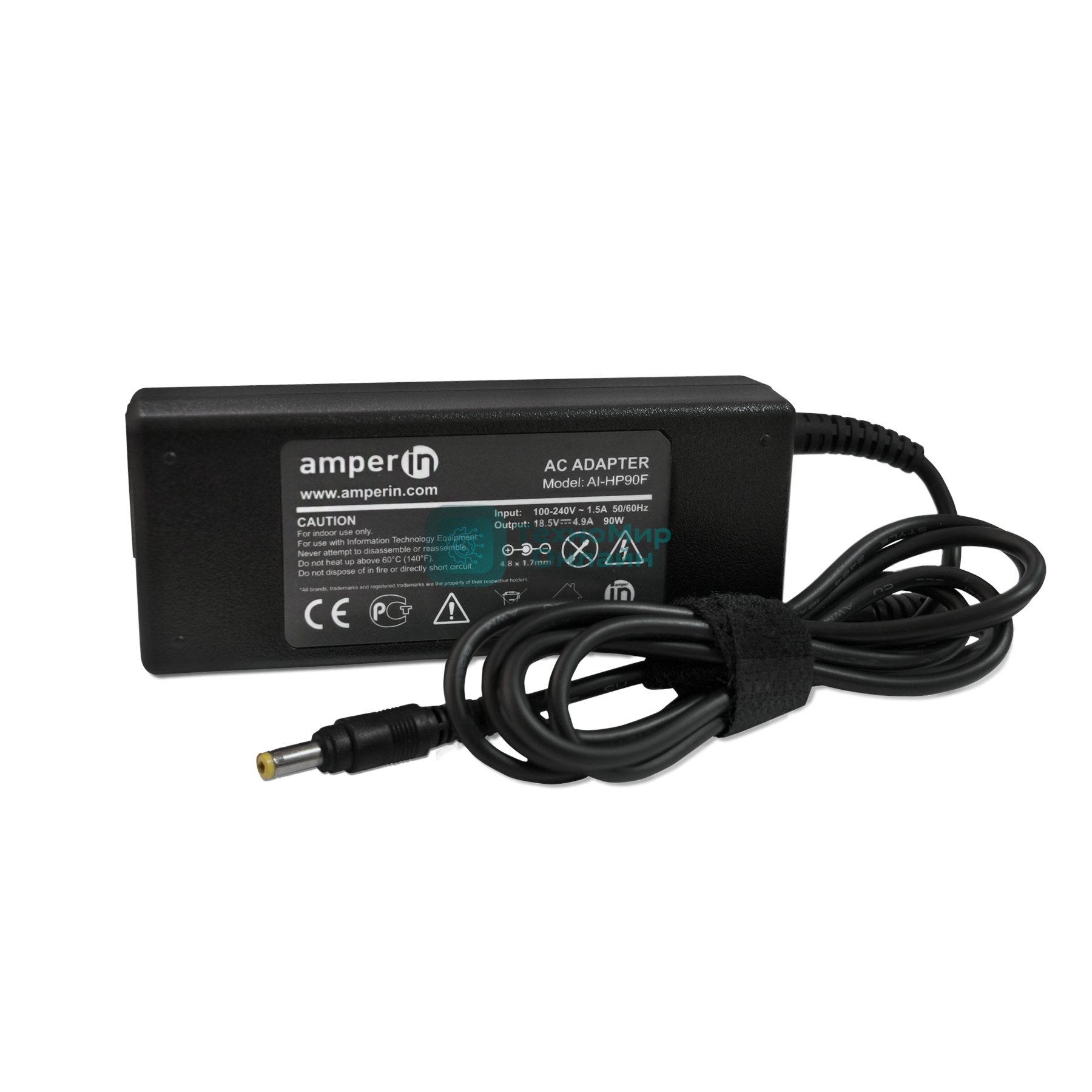 Блок питания (сетевой адаптер) Amperin AI-HP90F для ноутбуков HP PPP012L-S 18.5V 4.9A 4.8x1.7