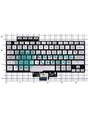 Клавиатура для ноутбука Asus ROG Zephyrus G14 GA401 серебристая c подсветкой маленький энтер